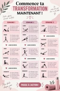 Femme souriante faisant des exercices en extérieur avec un regard déterminé.