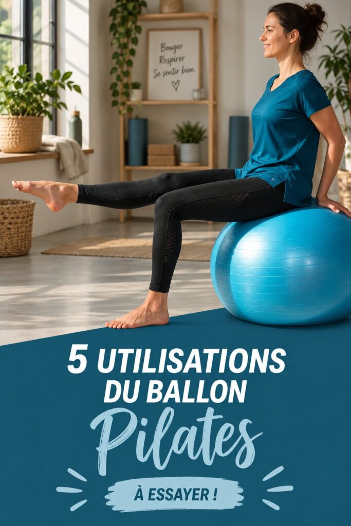 Une femme faisant des exercices de fitness avec un ballon Pilates