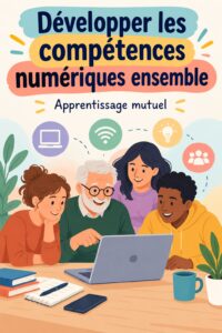 Une femme en train d'apprendre des compétences digitales sur un ordinateur.