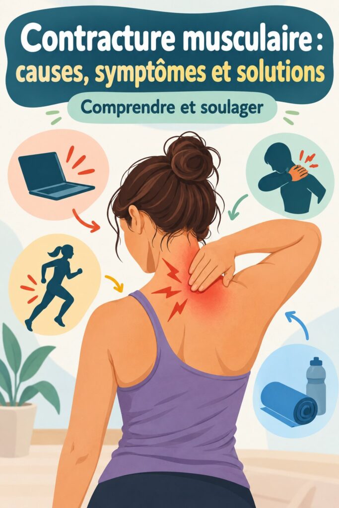 Femme effectuant des étirements pour soulager une contracture musculaire