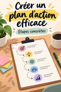 Femme créant un plan d'action fitness avec un carnet et un stylo