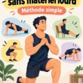 Femme s'entraînant à domicile sans matériel pour gagner du muscle.