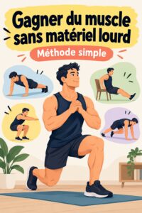 Femme s'entraînant à domicile sans matériel pour gagner du muscle.