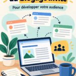 Femme écrivant un article pour un blog invité sur son ordinateur portable
