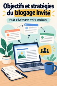 Femme écrivant un article pour un blog invité sur son ordinateur portable