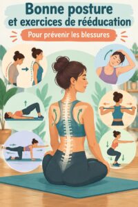 Femme effectuant des exercices de mécanique corporelle dans un parc, soulignant l'importance d'un mouvement sain.