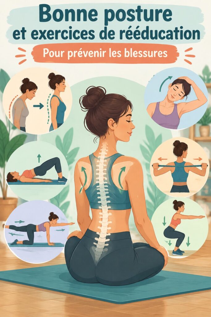 Femme effectuant des exercices de mécanique corporelle dans un parc, soulignant l'importance d'un mouvement sain.