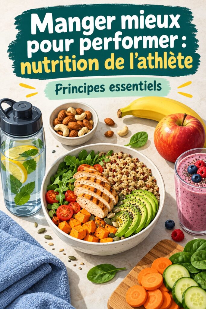 Femme athlète préparant un repas équilibré dans une cuisine moderne.