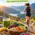 Assiette colorée de plats végétaliens nutritifs pour sportifs