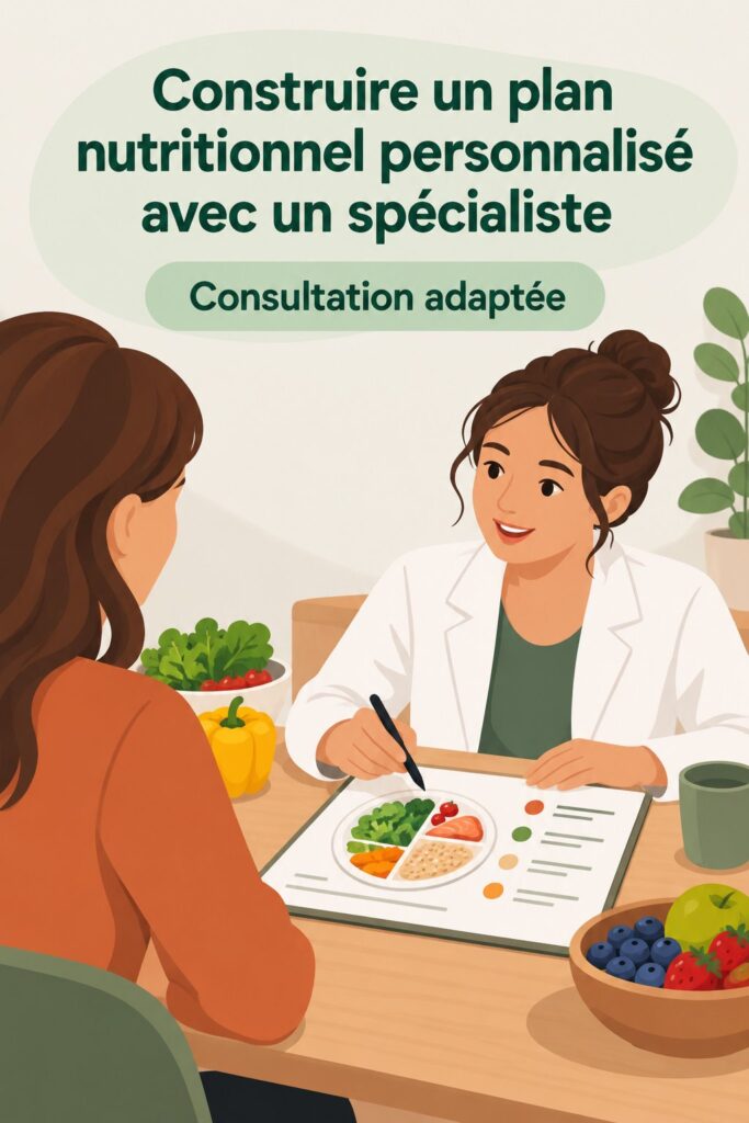 Une diététicienne en consultation personnelle avec une femme discutant d'un plan nutritionnel adapté.