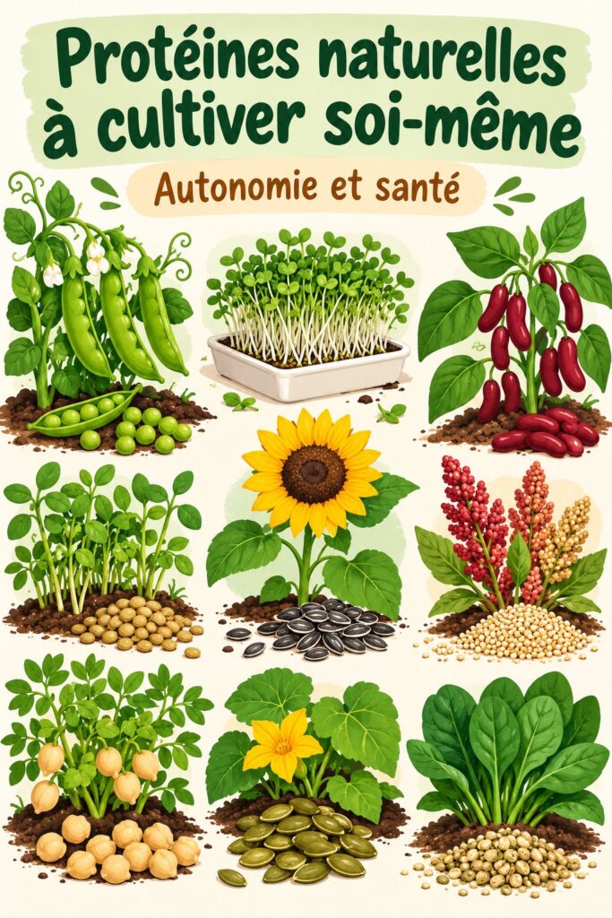 Un jardin urbain avec des plantes protéinées, comme des haricots et des herbes
