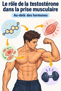 Une femme en train de soulever des poids, illustrant le lien entre testostérone et force musculaire.