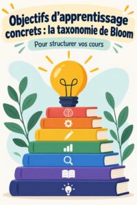 Infographie illustrant la taxonomie de Bloom pour l'apprentissage efficace.