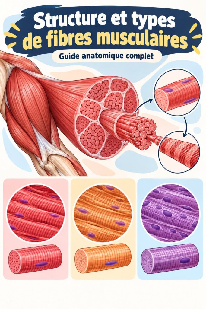 Diagramme illustrant la structure des fibres musculaires dans le contexte du fitness.